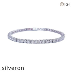 3.14 Carat Round Lab Grown Diamond Tennis Bracelet in 18K Gold - 2
