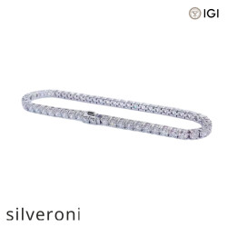 3.14 Carat Round Lab Grown Diamond Tennis Bracelet in 18K Gold - 3