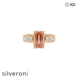 3.21 Carat Emerald Cut Lab Grown Diamond Ring in 14K Gold - Silveroni