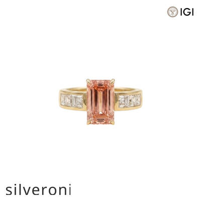 3.21 Carat Emerald Cut Lab Grown Diamond Ring in 14K Gold - 1