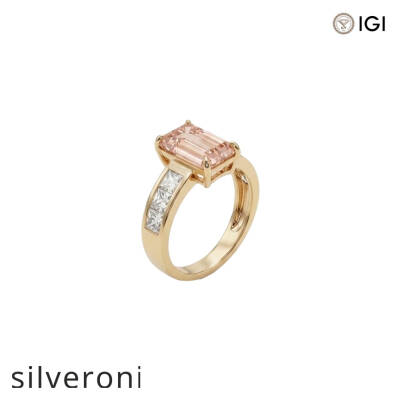 3.21 Carat Emerald Cut Lab Grown Diamond Ring in 14K Gold - 2