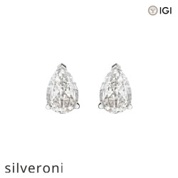 3.25 Carat Tear Lab Grown Diamond Stud Earrings - Silveroni