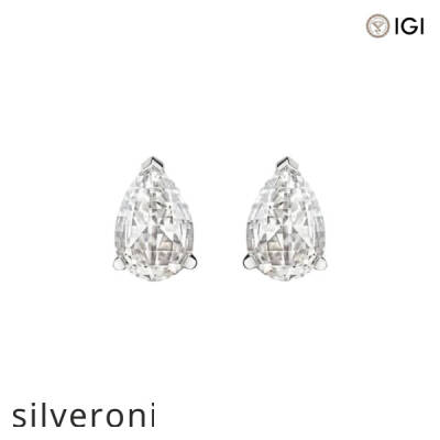 3.25 Carat Tear Lab Grown Diamond Stud Earrings - 1