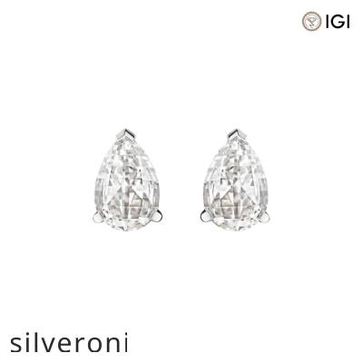 3.25 Carat Tear Lab Grown Diamond Stud Earrings - 2