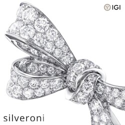 3.30 Carat Pavé Diamond Bow Stud Earrings in White Gold - 3