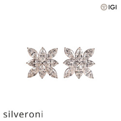 3.33 Carat Marquise Lab Grown Diamond Stud Earrings in 14K White Gold - Silveroni
