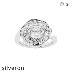 3.50 Carat Heart Shape Fancy Pink Lab Grown Diamond Engagement Ring - Silveroni