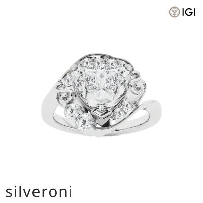 3.50 Carat Heart Shape Fancy Pink Lab Grown Diamond Engagement Ring - 1