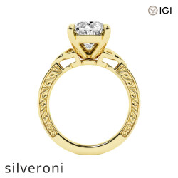 3.50 Carat Radiant Lab Grown Diamond Side Stone Engagement Ring - 2