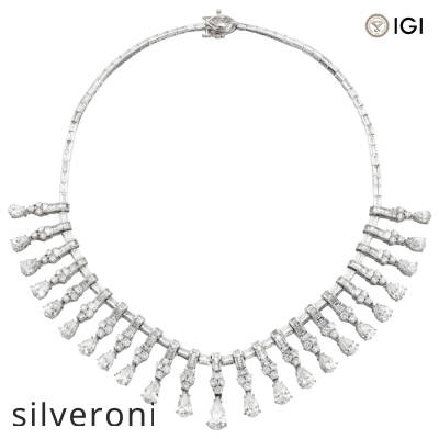 39.00 Carat Marquise Lab Grown Diamond Collar Necklace - 1