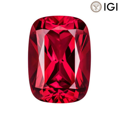 4.41 Carat Cushion Cut Lab-Created Ruby - 1