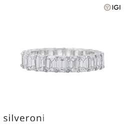 4.00 Carat Emerald Cut Diamond Eternity Band in Platinum - 2