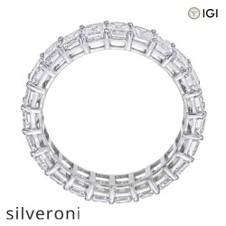 4.00 Carat Emerald Cut Diamond Eternity Band in Platinum - 3