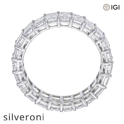 4.00 Carat Emerald Cut Diamond Eternity Band in Platinum - 3