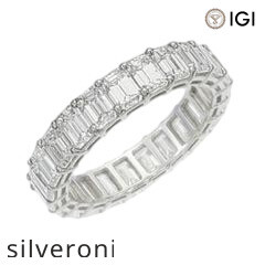 4.00 Carat Emerald Cut Diamond Eternity Band in Platinum - 4