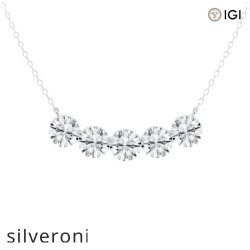 4.00 Carat Round Excellent Cut VS1 Lab Grown Diamond Ring - Silveroni