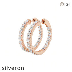 4.00 Carat Round Lab Grown Diamond Hoop Earrings in 14K Rose Gold - 2