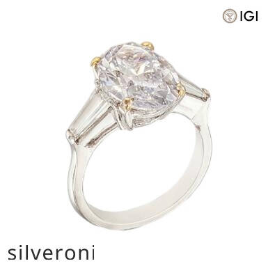 4.02 Carat Oval D Color IF Clarity Lab Grown Diamond Ring - 2