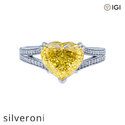 4.59 Carat Heart Shaped Lab Grown Diamond Ring in 14KT White Gold - Silveroni