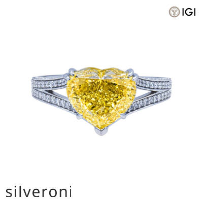 4.59 Carat Heart Shaped Lab Grown Diamond Ring in 14KT White Gold - 1