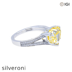 4.59 Carat Heart Shaped Lab Grown Diamond Ring in 14KT White Gold - 2