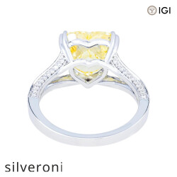 4.59 Carat Heart Shaped Lab Grown Diamond Ring in 14KT White Gold - 3