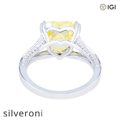 4.59 Carat Heart Shaped Lab Grown Diamond Ring in 14KT White Gold - 3