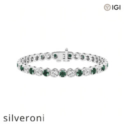 4.75 Carat Round VS1 Lab Grown Diamond Tennis Bracelet in Platinum - Silveroni