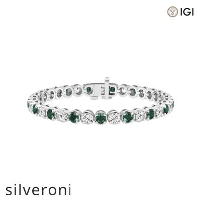 4.75 Carat Round VS1 Lab Grown Diamond Tennis Bracelet in Platinum - 1