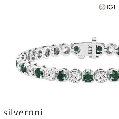 4.75 Carat Round VS1 Lab Grown Diamond Tennis Bracelet in Platinum - 2