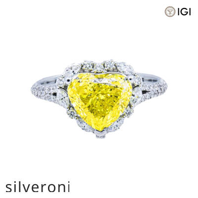 4.78 Carat Heart Shaped Lab Grown Diamond Ring in 14KT White Gold - 1