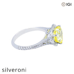 4.78 Carat Heart Shaped Lab Grown Diamond Ring in 14KT White Gold - 2