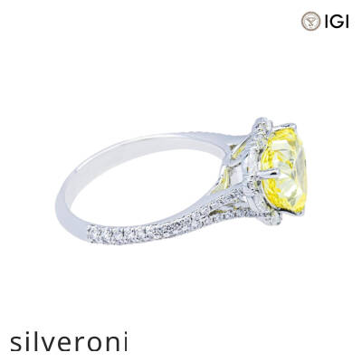 4.78 Carat Heart Shaped Lab Grown Diamond Ring in 14KT White Gold - 2