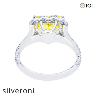4.78 Carat Heart Shaped Lab Grown Diamond Ring in 14KT White Gold - 3