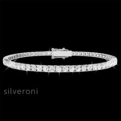 4ct Lab Diamond Tennis Bracelet D/VVS Quality Set in 18k by Silveroni - 2