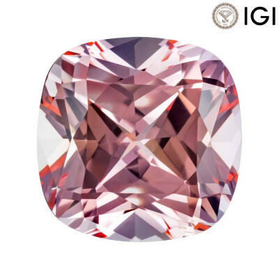 5.03 Carat Cushion Cut Lab-Created Champagne Sapphire - 1