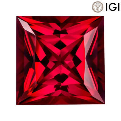 5.35 Carat Princess Cut Lab-Created Ruby - 1