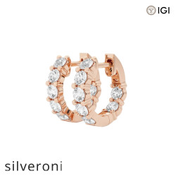 5 Carat Round Lab Grown Diamond Huggie Hoop Earrings in 14K Rose Gold - 2