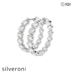 5 Carat Round Lab Grown Diamond Inside Out Floating Hoop Earrings - 2