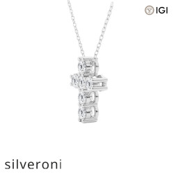 5 Carat Round Lab Grown Diamond Petite Cross Pendant in Platinum - 2