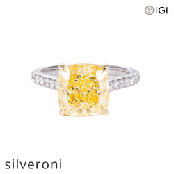 5.00 Carat Cushion Lab Grown Diamond Ring - Silveroni