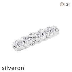 5.00 Carat Round Lab Grown Diamond Eternity Band 14K White Gold - 2