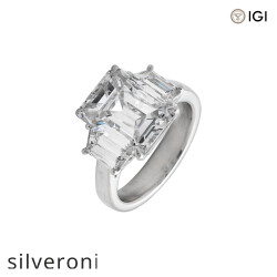 5.02 Carat D Color IF Clarity Emerald Cut Lab Grown Diamond Engagement Ring - 2