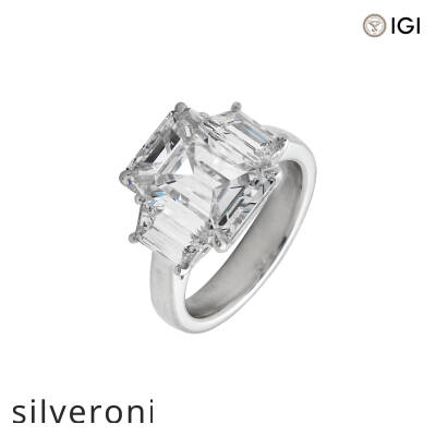 5.02 Carat D Color IF Clarity Emerald Cut Lab Grown Diamond Engagement Ring - 2