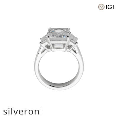 5.02 Carat D Color IF Clarity Emerald Cut Lab Grown Diamond Engagement Ring - 3