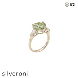 5.02 Carat Heart Cut Lab Grown Green Diamond Three-Stone Ring - 2