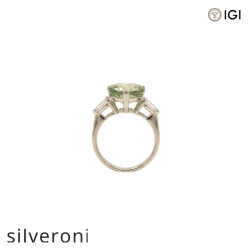 5.02 Carat Heart Cut Lab Grown Green Diamond Three-Stone Ring - 3
