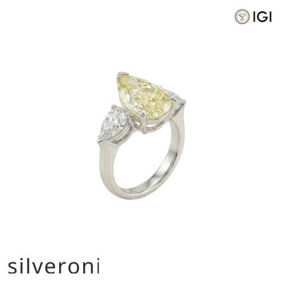 5.03 Carat Pear Cut Lab Grown Diamond Three-Stone Ring - 2