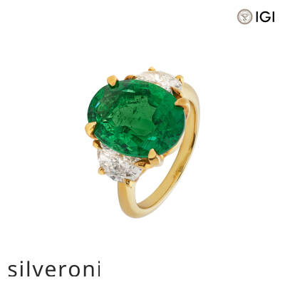 5.05 Carat Emerald and Diamond Gold Ring - 2