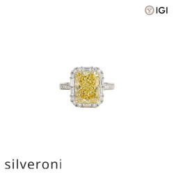 5.08 Carat Radiant Cut Lab Grown Diamond Halo Half Band Ring - Silveroni